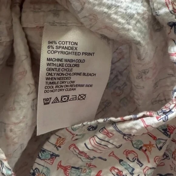 TOMMY BAHAMA White Cocktail Print Nova Wave Seersucker SS Camp Shirt Large L - Picture 6 of 7